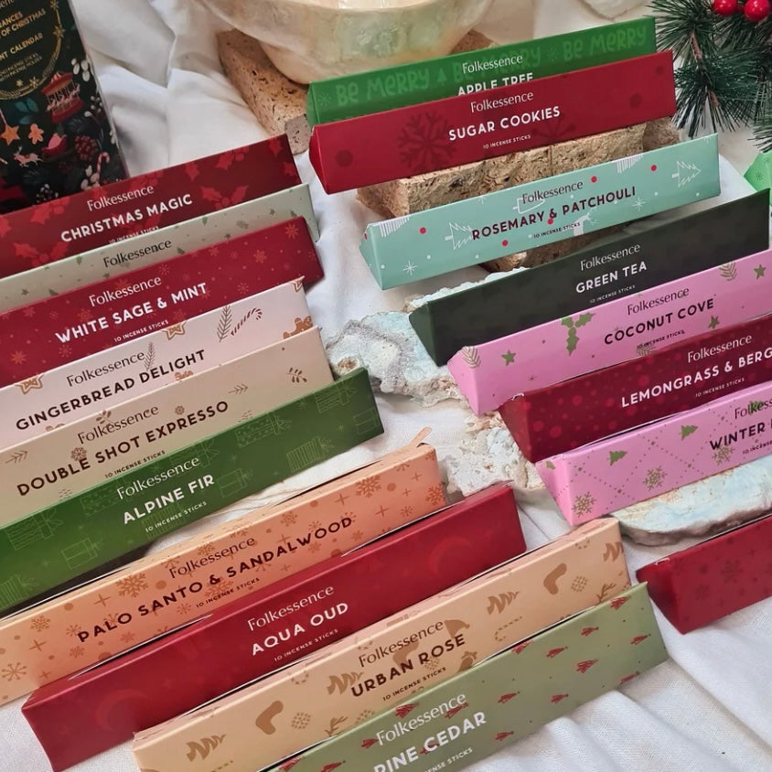 24 unique festive fragrance incense sticks Advent Calendar with daily scents for December | Muse Crystals & Mystical Gifts