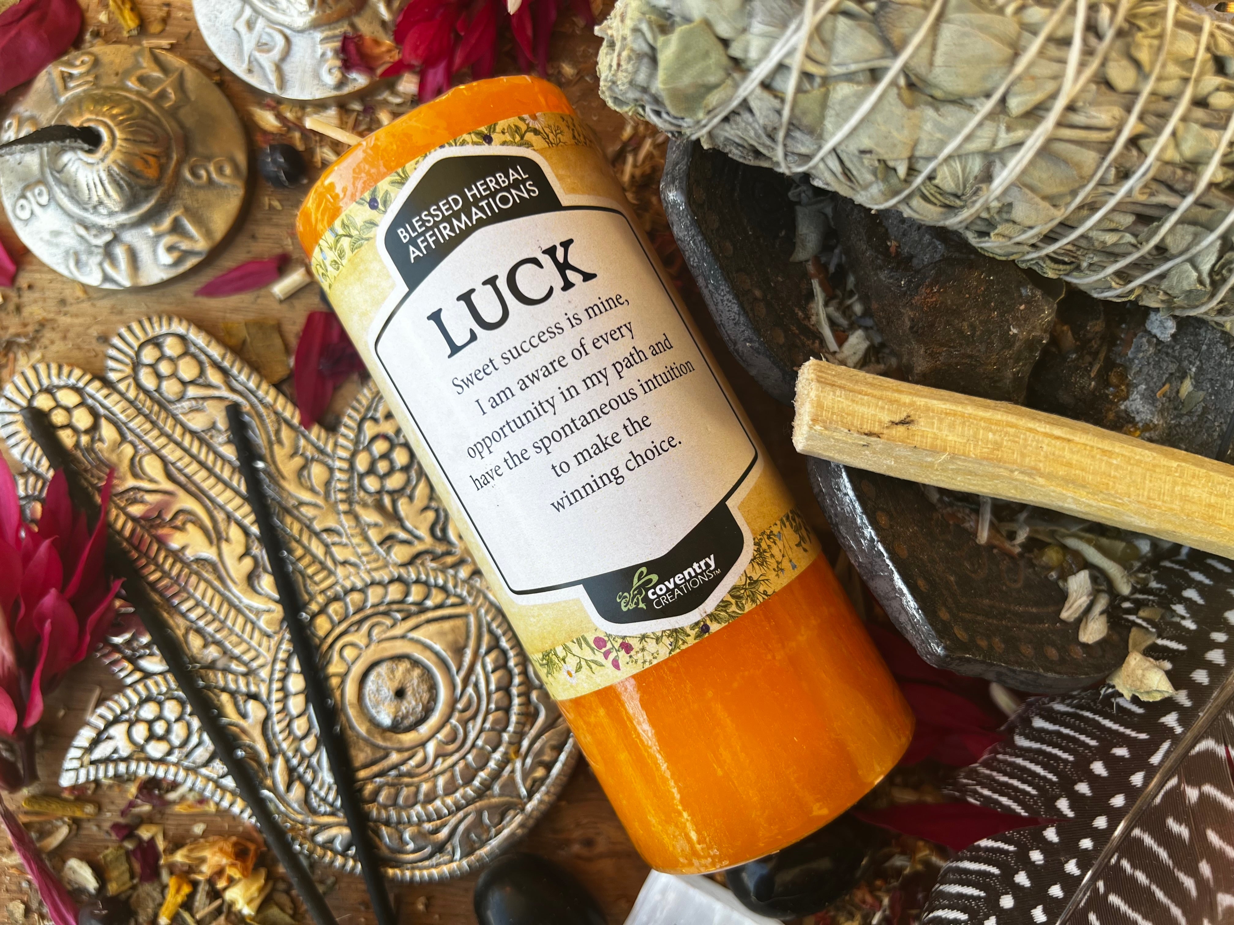 LUCK Affirmation Candle | Muse Crystals & Mystical Gifts