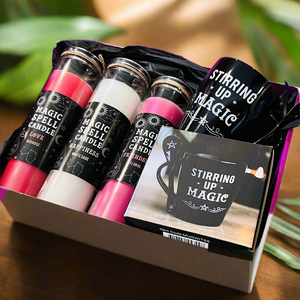 Magic Candle Christmas Gift Box with spell candles and mug | Muse Crystals & Mystical Gifts