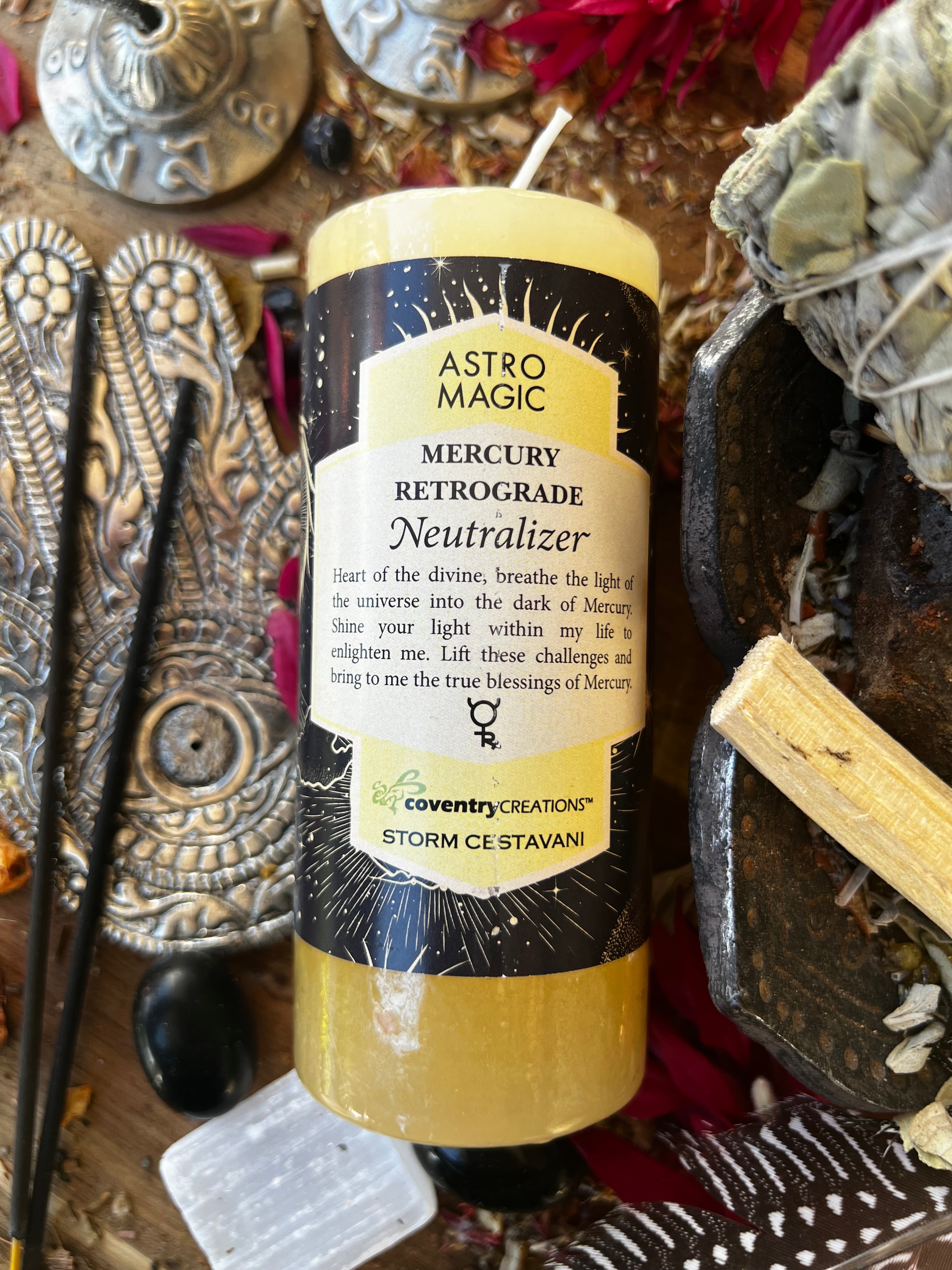 Mercury Retrograde NEUTRALISER Astro Magic Candle | Muse Crystals & Mystical Gifts