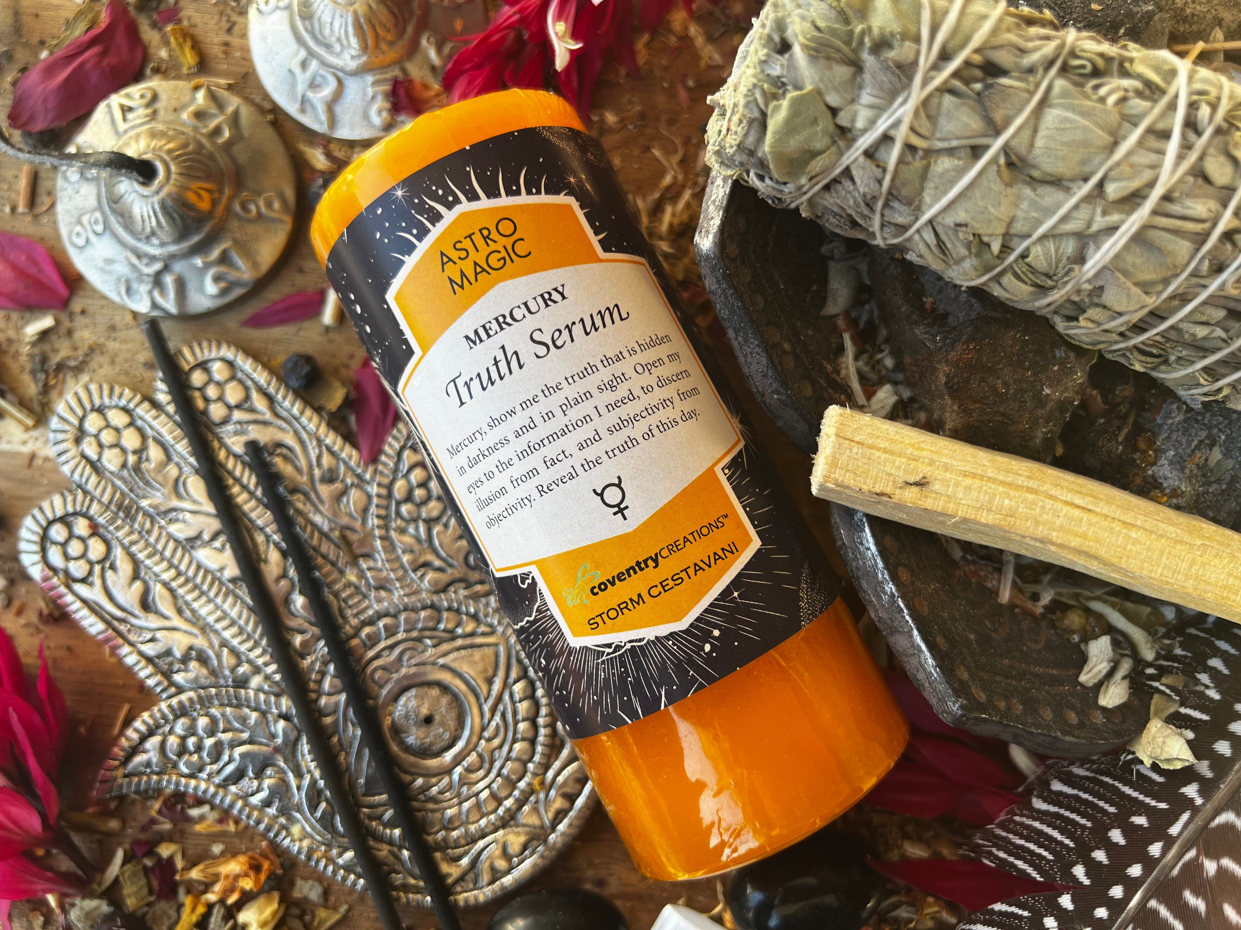 Mercury TRUTH SERUM Astro Magic Candle | Muse Crystals & Mystical Gifts