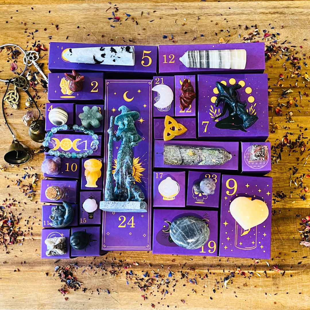 Unique Crystal Advent Calendar filled with spiritual tools and healing items | Muse Crystals & Mystical Gifts