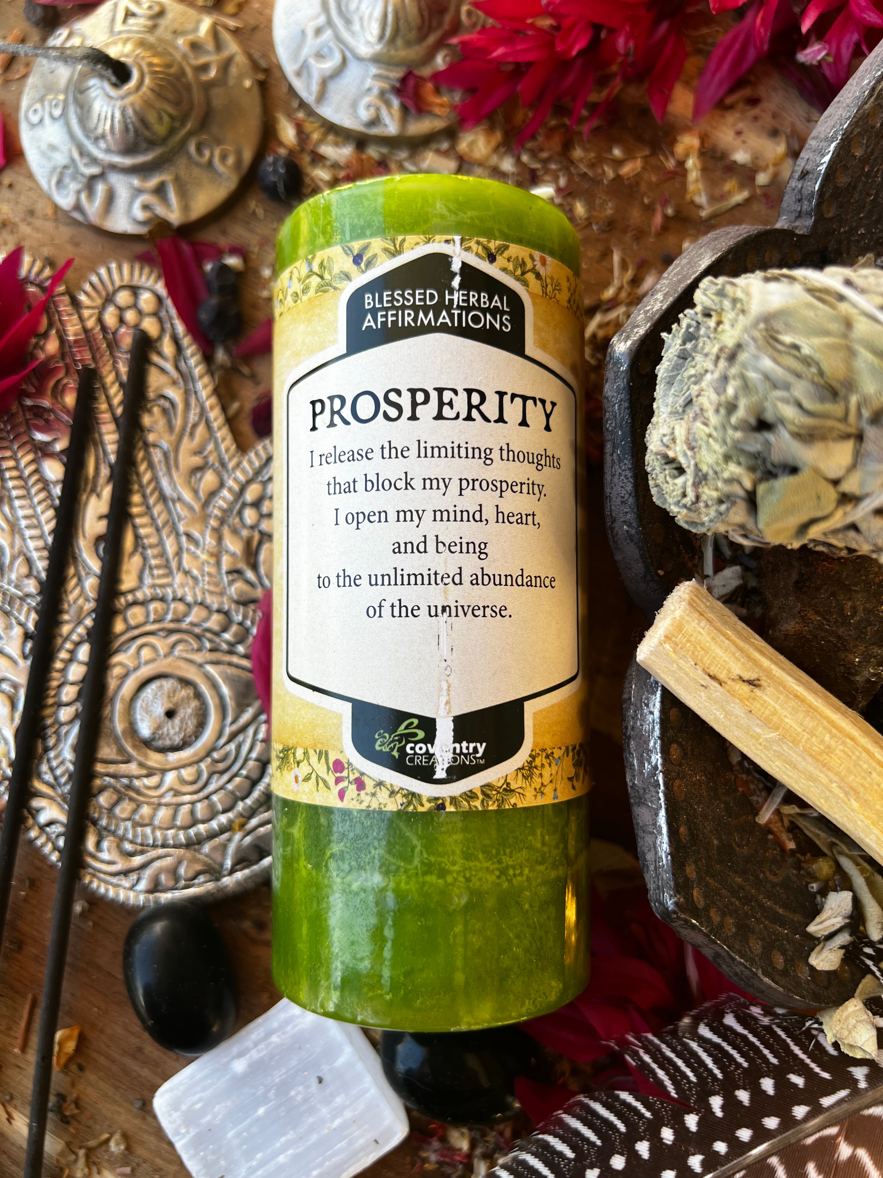 PROSPERITY Affirmation Candle | Muse Crystals & Mystical Gifts