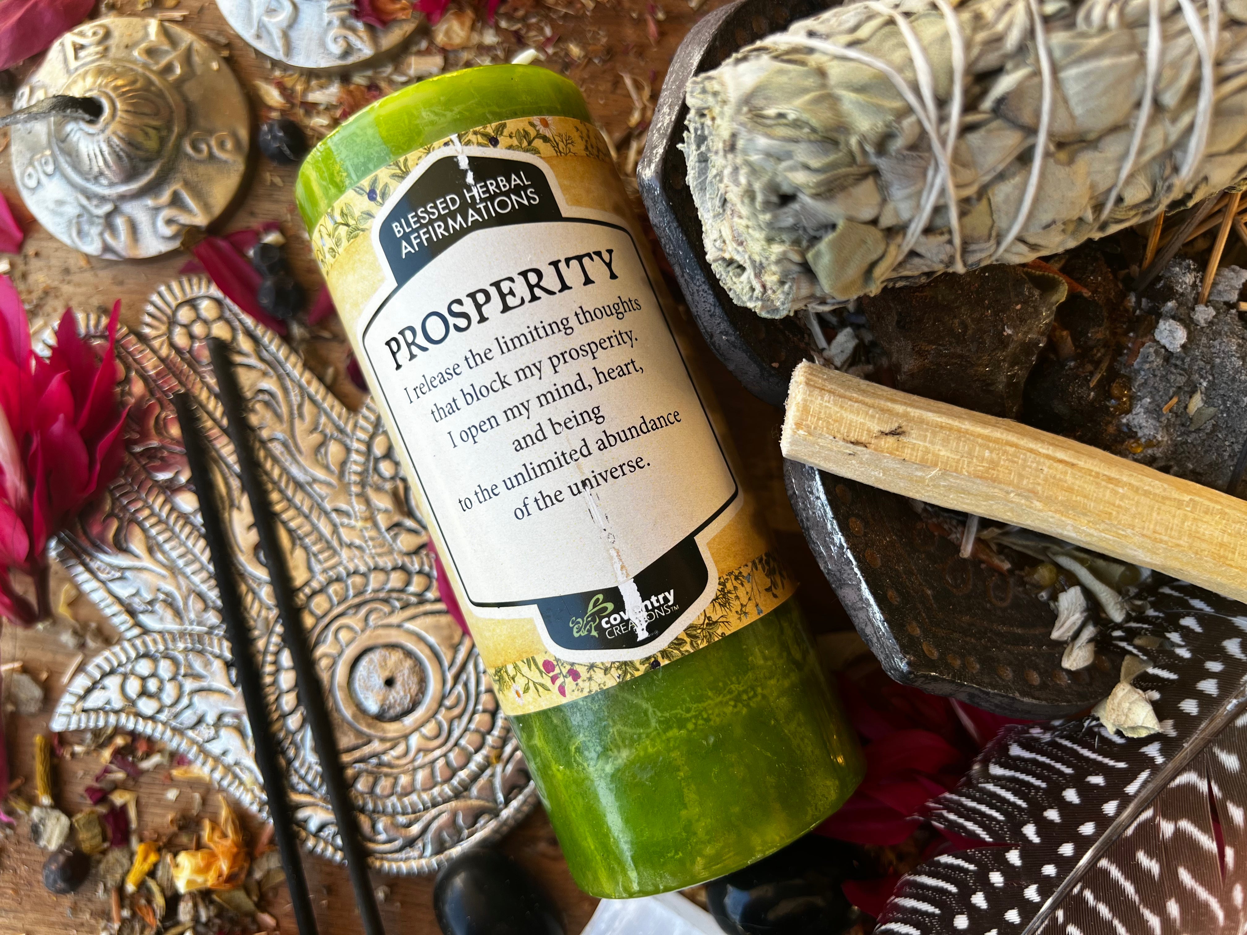 PROSPERITY Affirmation Candle | Muse Crystals & Mystical Gifts