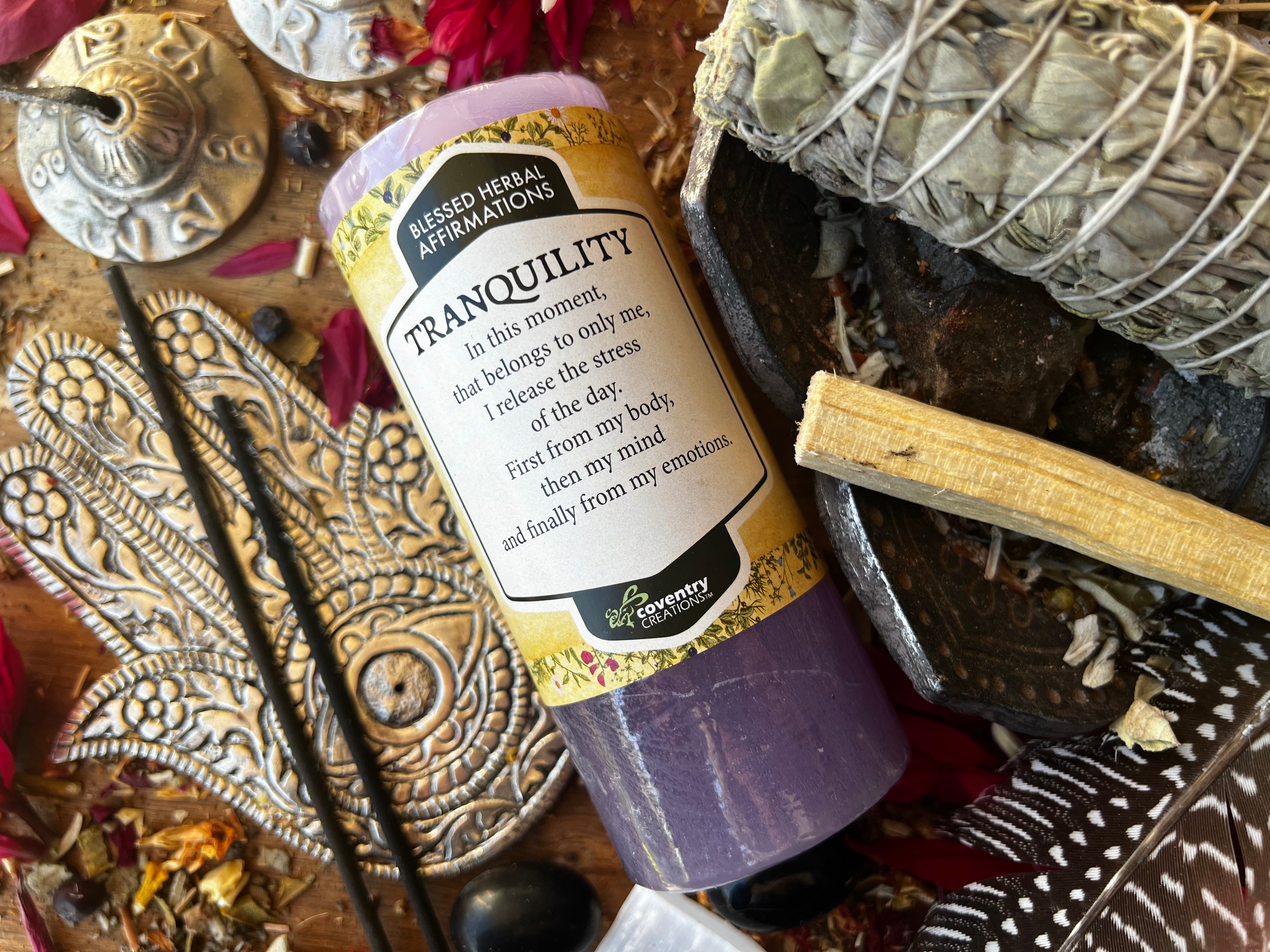 TRANQUILITY Affirmation Candle | Muse Crystals & Mystical Gifts