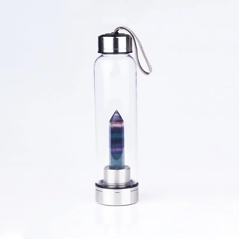 500ML Crystal Water Bottle Glass - Crystals Only