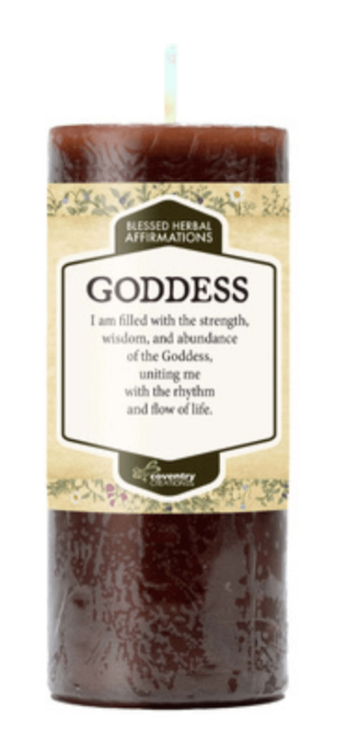 Affirmation Candle GODDESS Blessed Herbal Spell Candle - Muse Crystals & Mystical Gifts