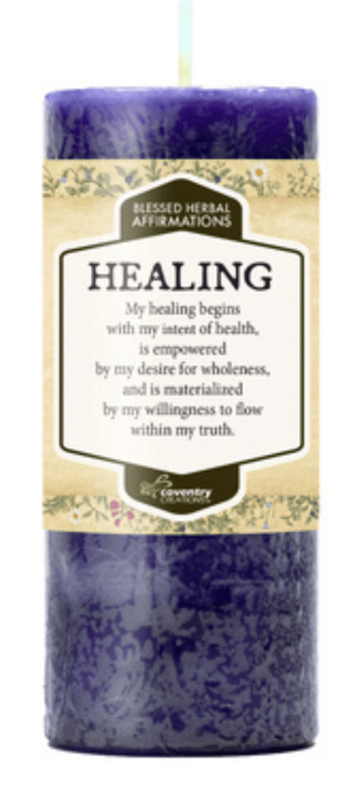 Affirmation Candle HEALING Blessed Herbal Spell Candle - Muse Crystals & Mystical Gifts