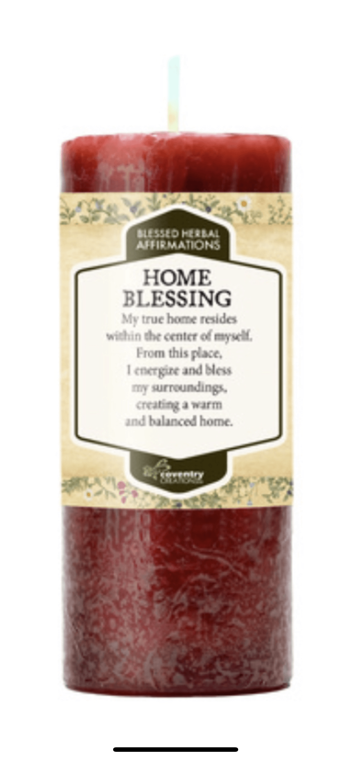 Affirmation Candle HOME BLESSING Blessed Herbal Spell Candle - Muse Crystals & Mystical Gifts