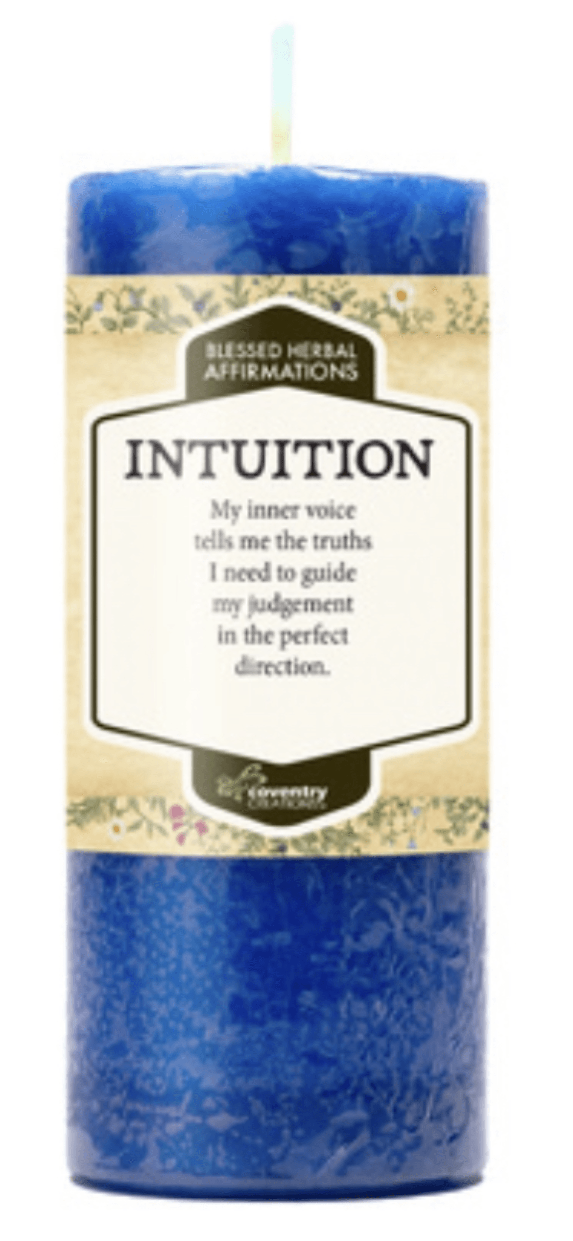 Affirmation Candle INTUITION Blessed Herbal Spell Candle - Muse Crystals & Mystical Gifts