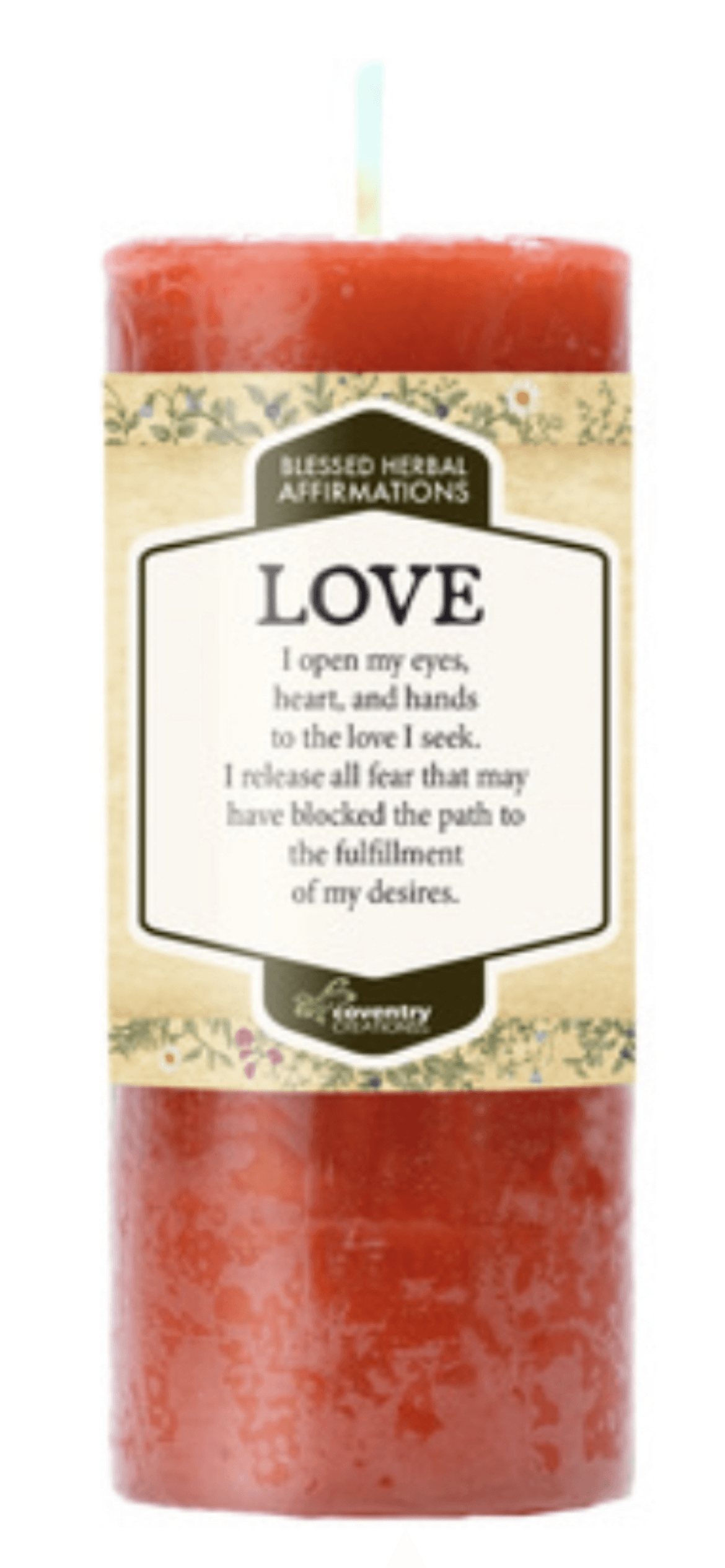 Affirmation Candle LOVE Blessed Herbal Spell Candle - Muse Crystals & Mystical Gifts