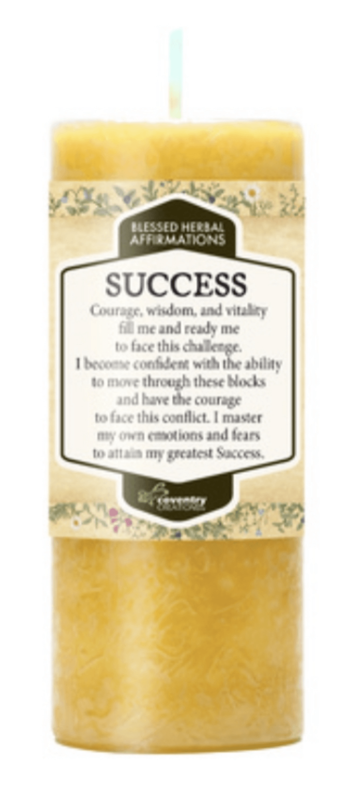 Affirmation Candle SUCCESS Blessed Herbal Spell Candle - Muse Crystals & Mystical Gifts