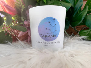 Aquarius Zodiac Scented Candle Bramble Bay - Muse Crystals & Mystical Gifts