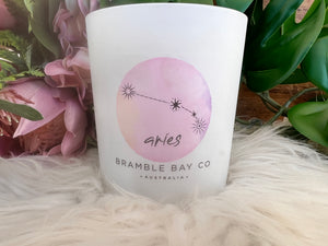 Aries Zodiac Scented Candle Bramble Bay - Muse Crystals & Mystical Gifts