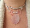Load image into Gallery viewer, Be love... Rose Quartz &amp; Pink Leaf Necklace - Muse Crystals &amp; Mystical Gifts