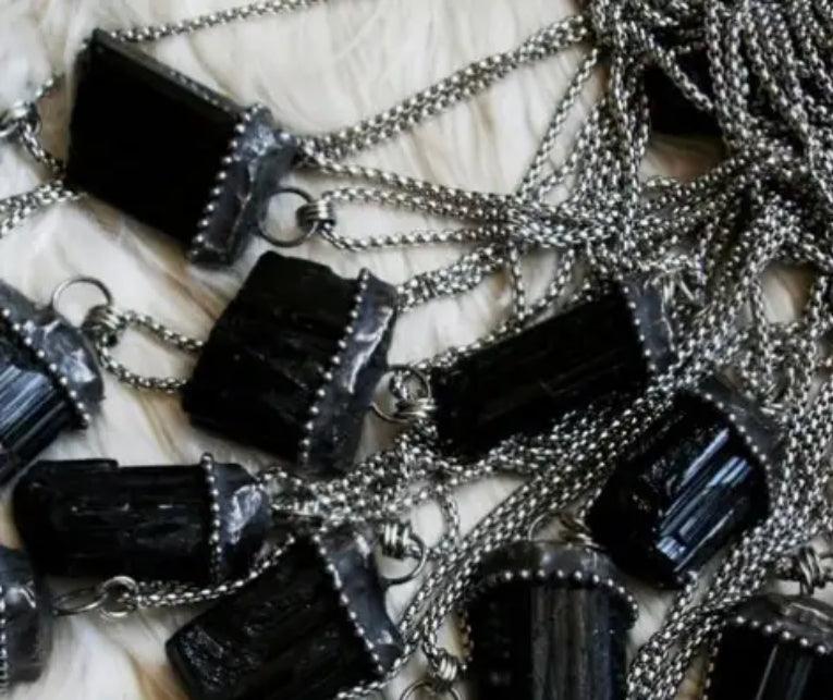 Black Tourmaline Vintage Vibe Necklace - Muse Crystals & Mystical Gifts