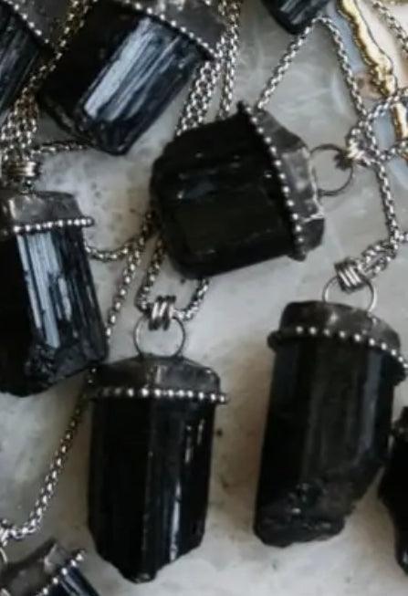 Black Tourmaline Vintage Vibe Necklace - Muse Crystals & Mystical Gifts