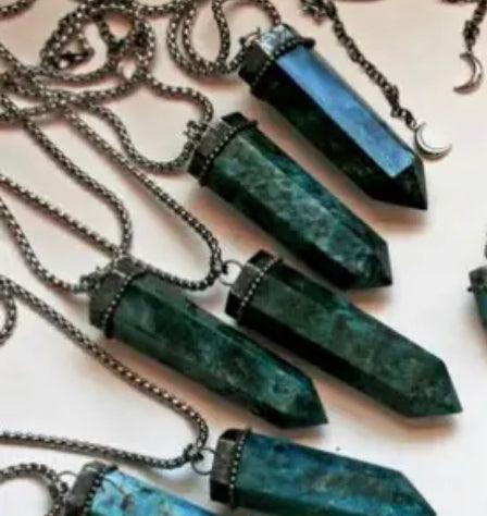 Blue Apatite Vintage Vibe Necklace - Muse Crystals & Mystical Gifts