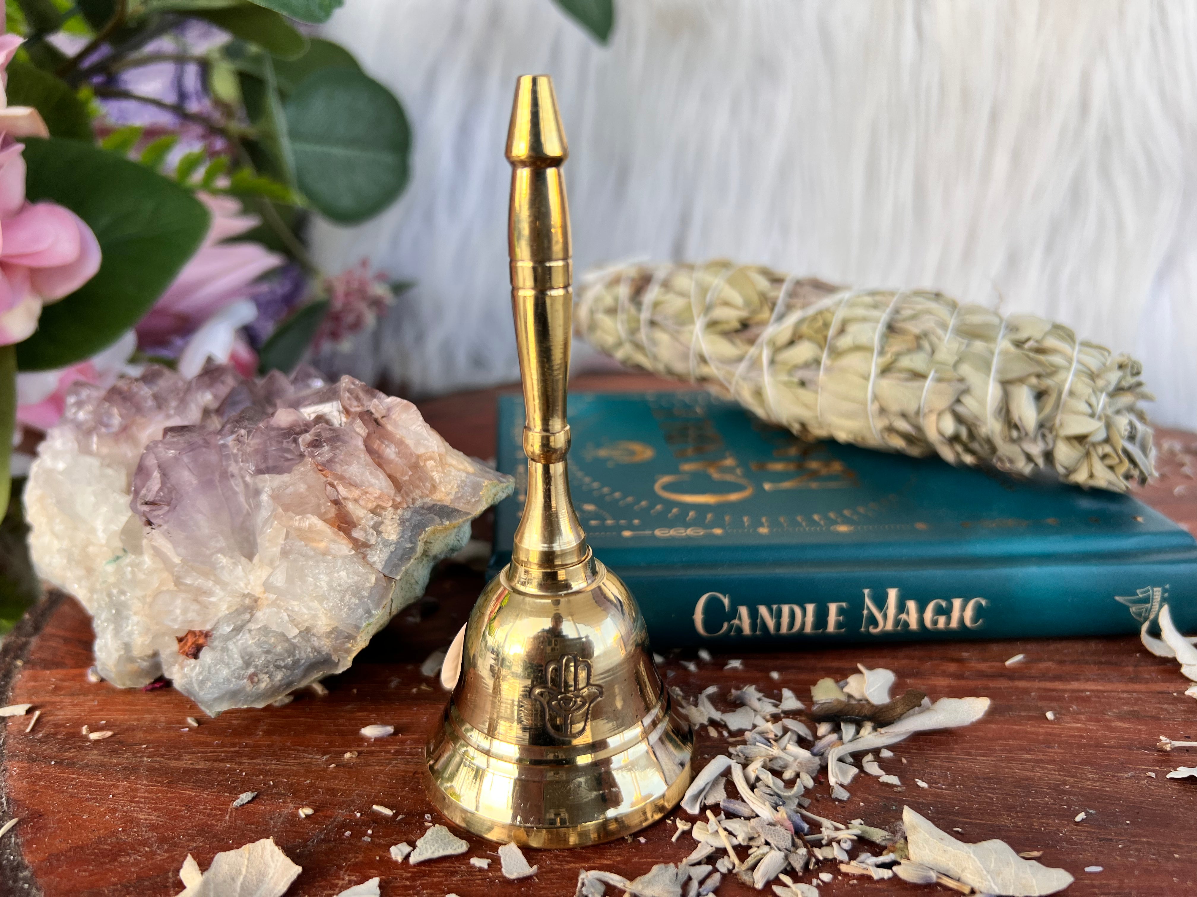 Brass Bell - Hamsa Hand - Muse Crystals & Mystical Gifts