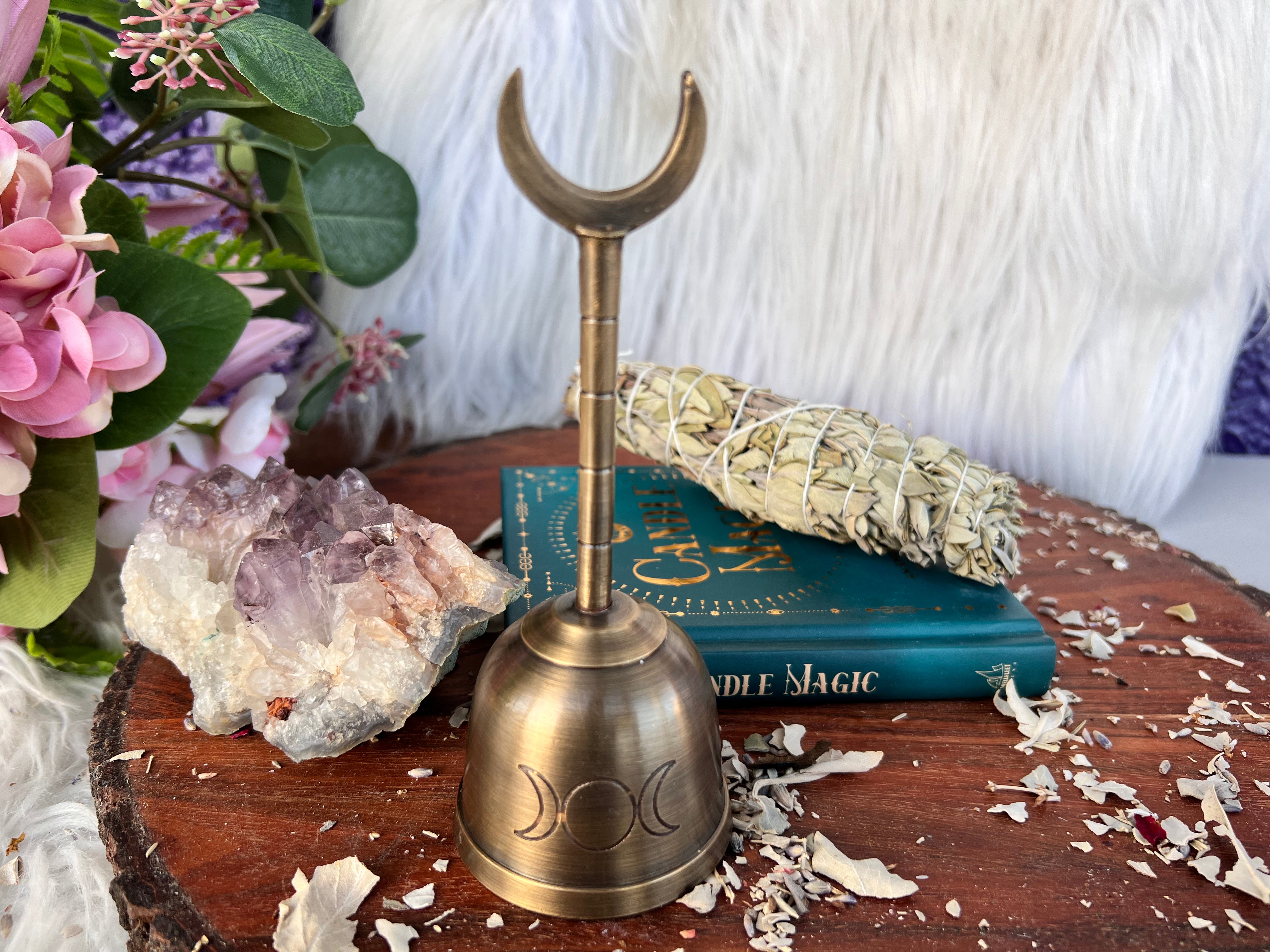Bronze Bell - Triple Moon - Muse Crystals & Mystical Gifts