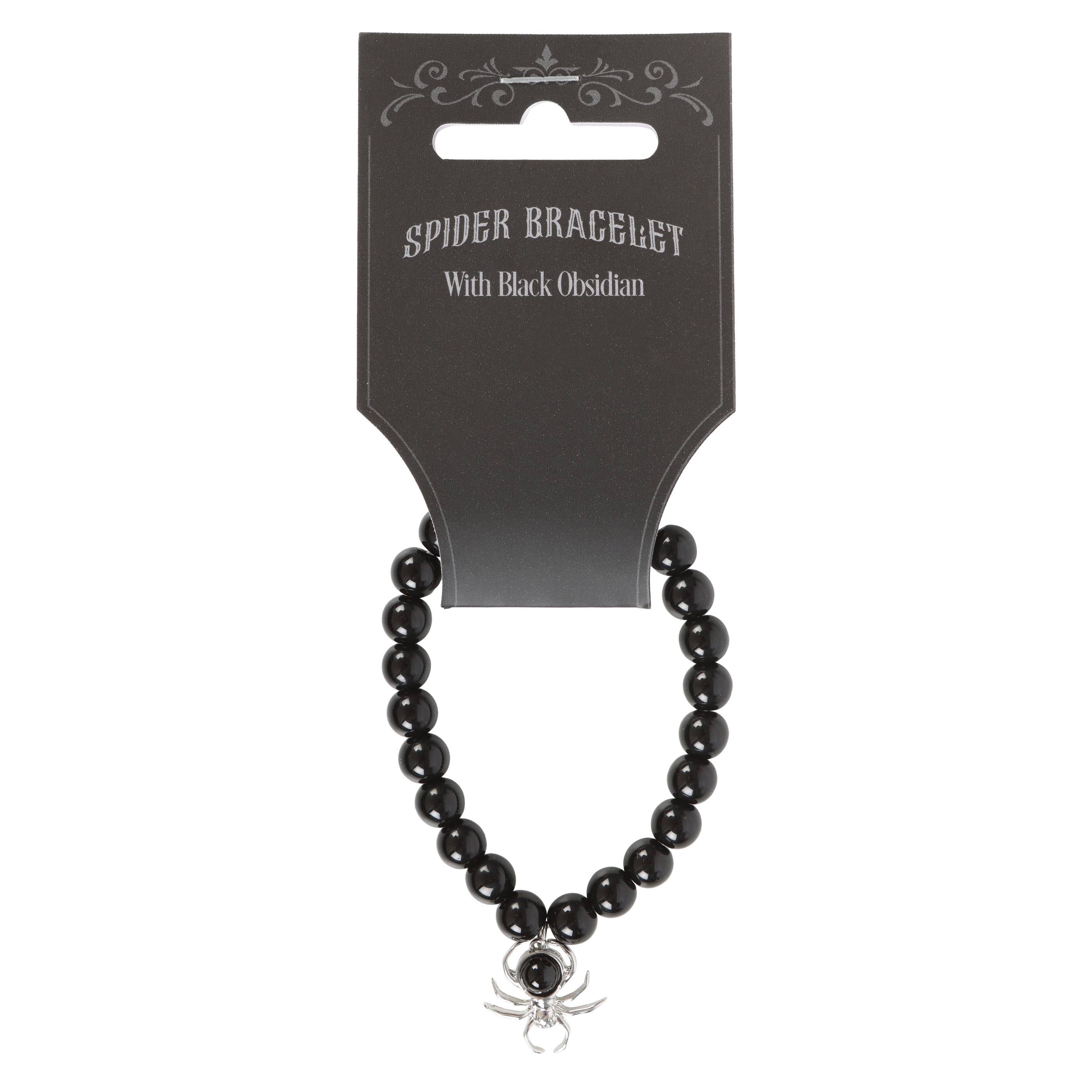 Black Obsidian ~ Spider Beaded Bracelet