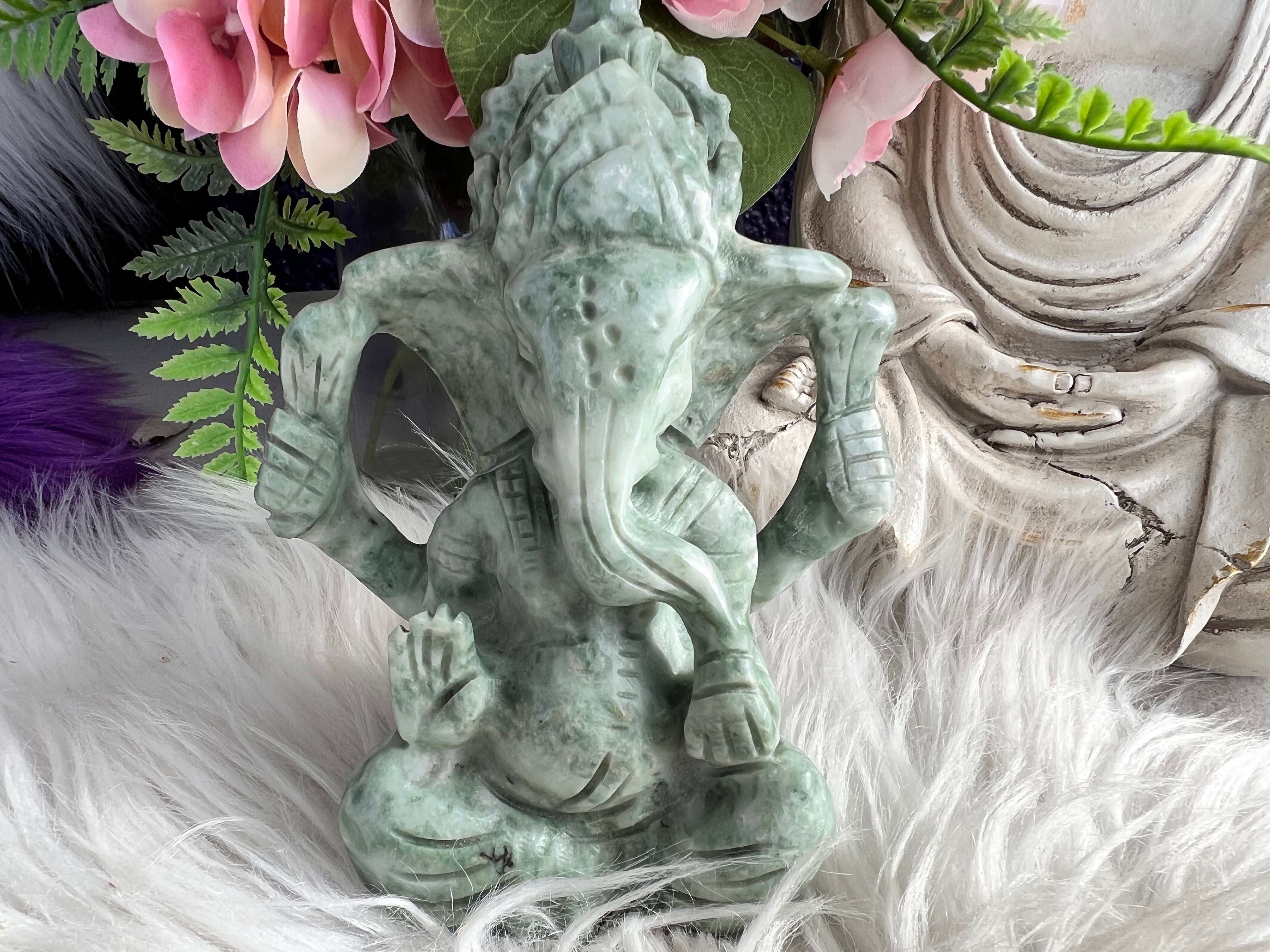 Ganesh New Jade Carving G2 - Muse Crystals & Mystical Gifts