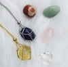 Load image into Gallery viewer, Glam Crystal Tumble Cage Necklace - Gold Medium - Muse Crystals &amp; Mystical Gifts