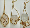 Glam Crystal Tumble Cage Necklace - Gold Small - Muse Crystals & Mystical Gifts