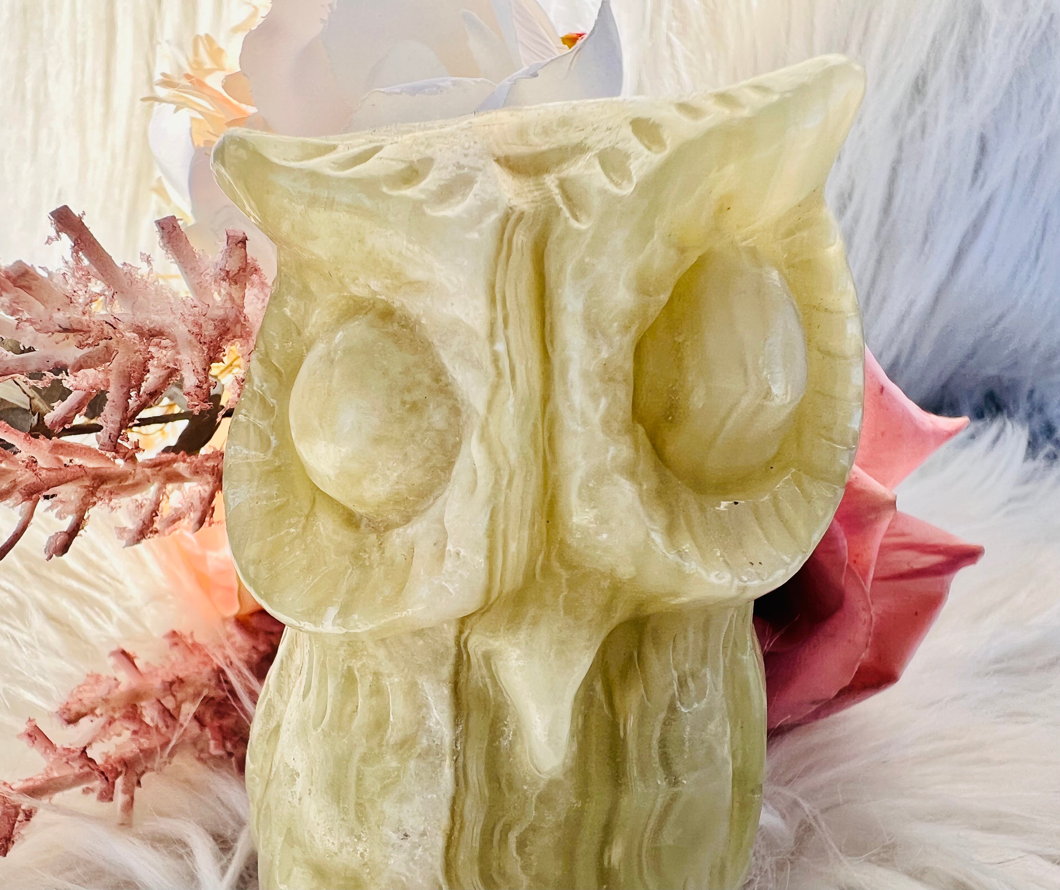 Jade Owl Carving - Muse Crystals & Mystical Gifts