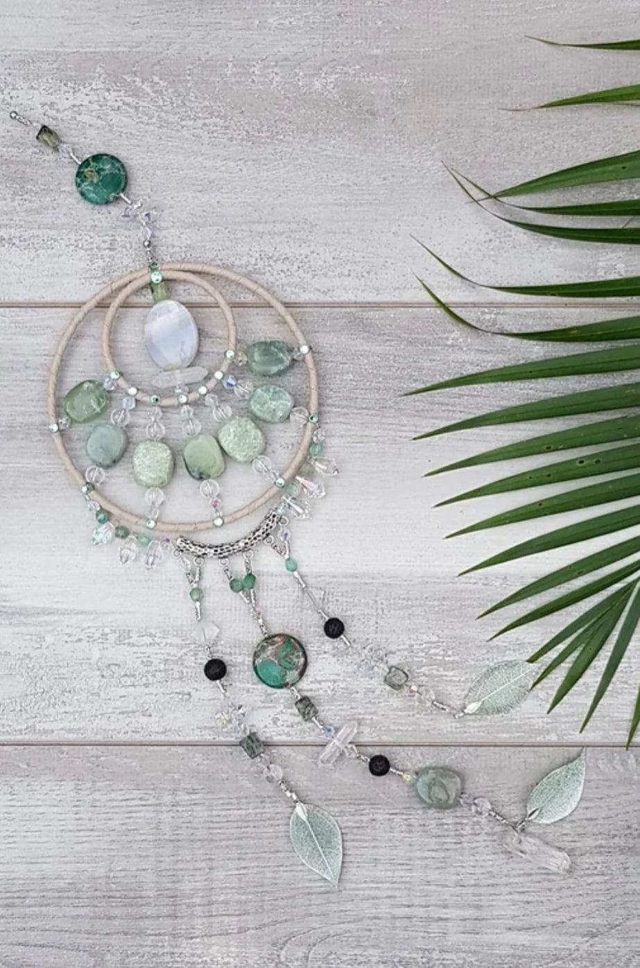 Large Dream Catcher | Fluorite & Jade - Muse Crystals & Mystical Gifts