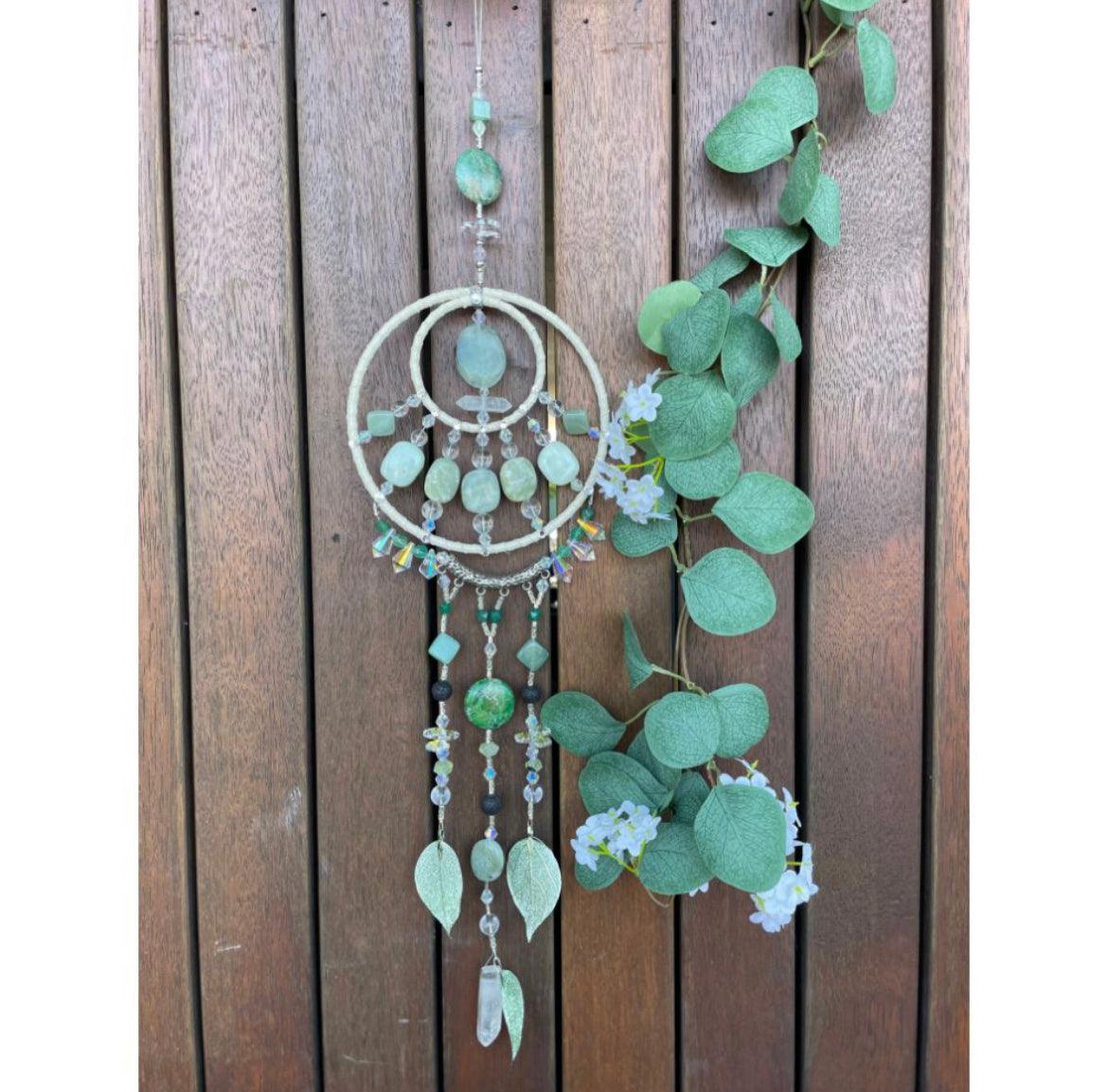 Large Dream Catcher | Fluorite & Jade - Muse Crystals & Mystical Gifts