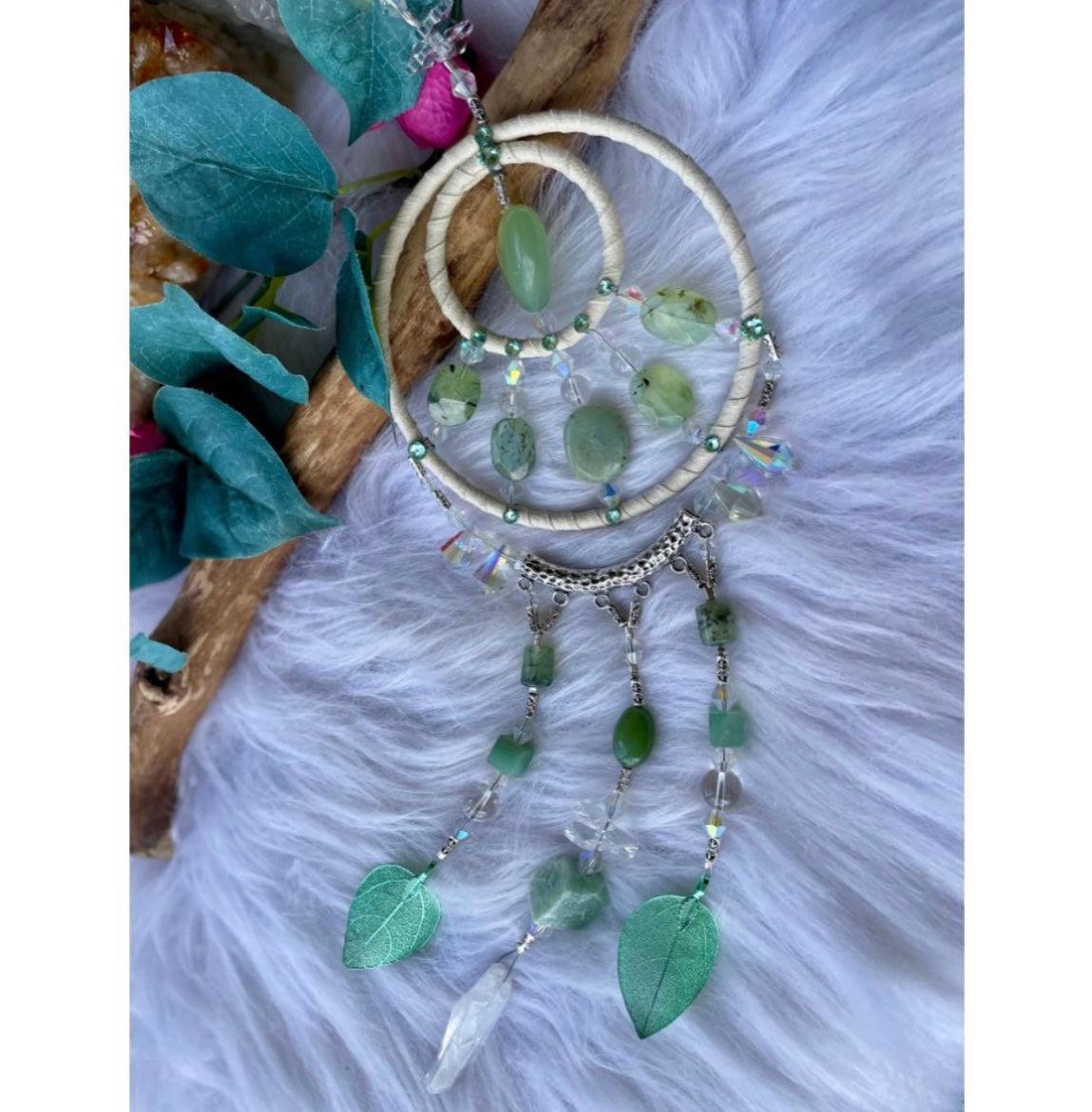 Medium Dream Catcher | Aventurine & Prehnite - Muse Crystals & Mystical Gifts