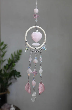 Mini Dream Catcher | Rose Quartz - Muse Crystals & Mystical Gifts