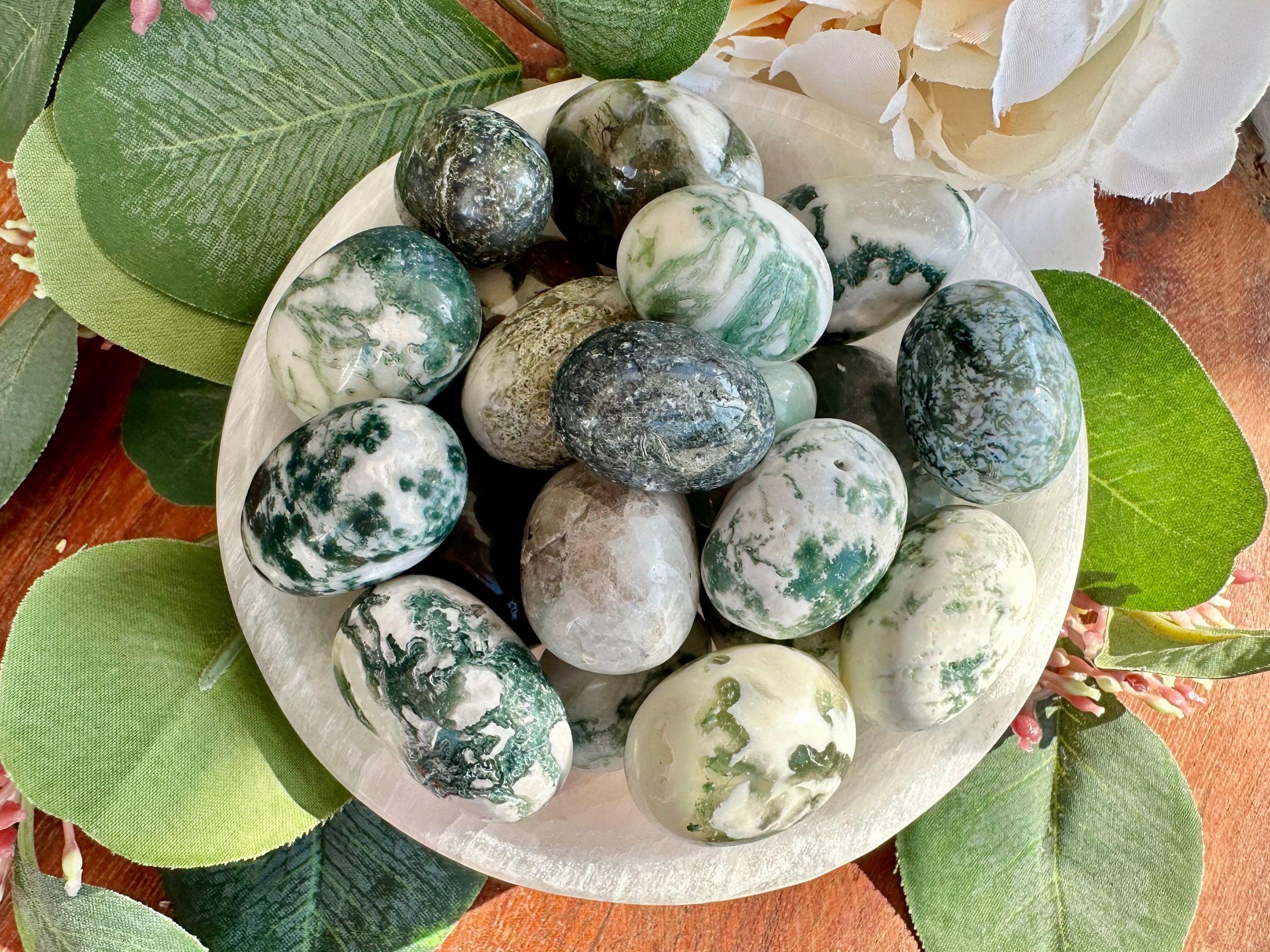 Moss Agate Tumble Stone - Muse Crystals & Mystical Gifts