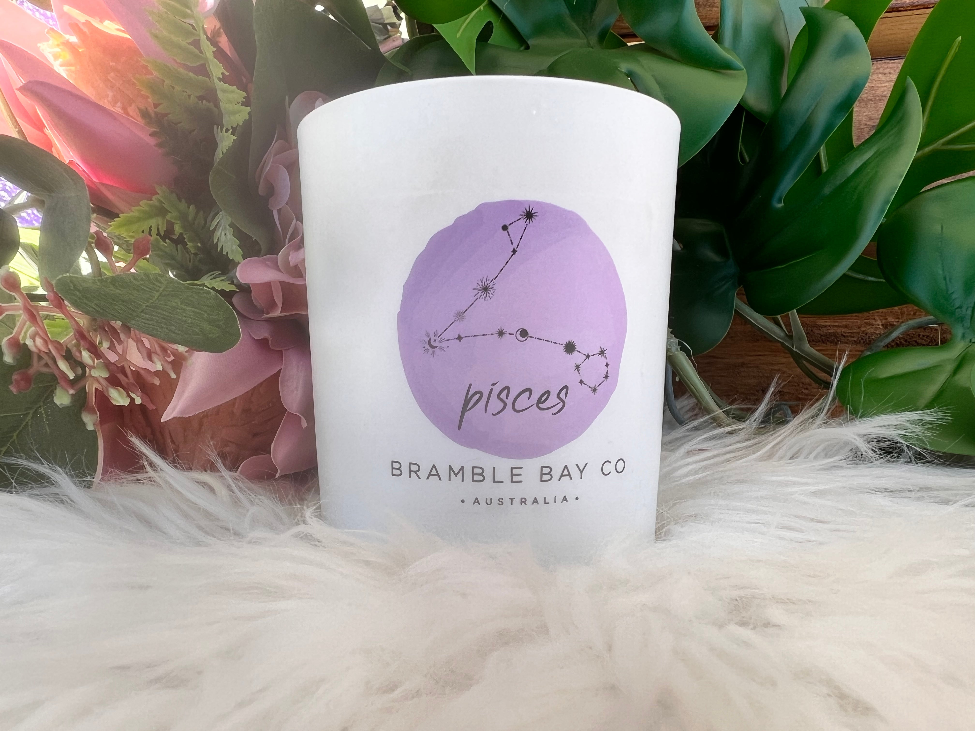 Pisces Zodiac Scented Candle Bramble Bay - Muse Crystals & Mystical Gifts