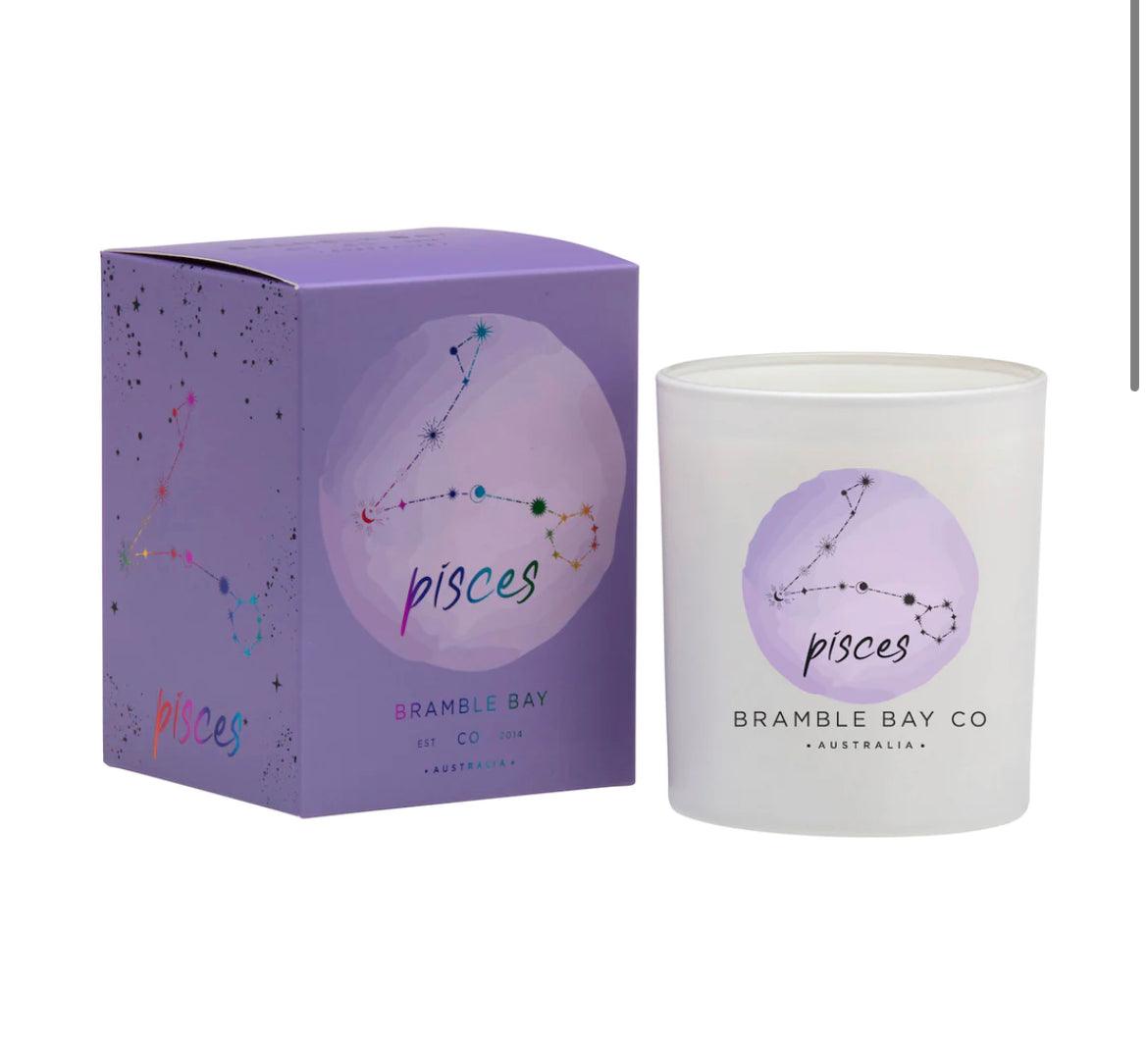 Pisces Zodiac Scented Candle Bramble Bay - Muse Crystals & Mystical Gifts