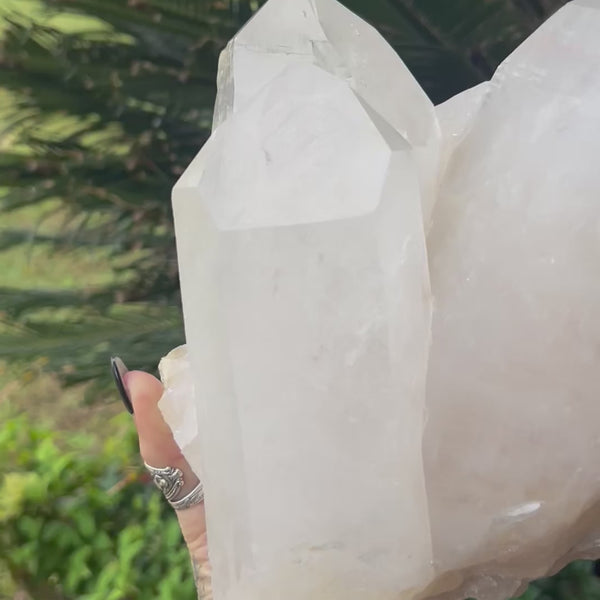 Triple Point Natural Clear Quartz Cluster Formation