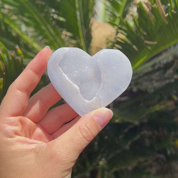 Blue Lace Agate Semi Raw ~ Heart