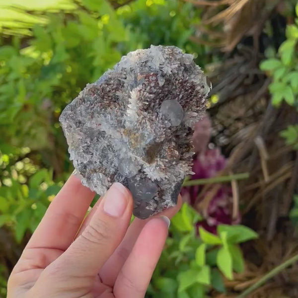 Clear Quartz, Red Quartz & Calcite Cluster
