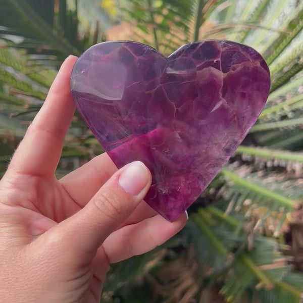 Purple Fluorite Heart