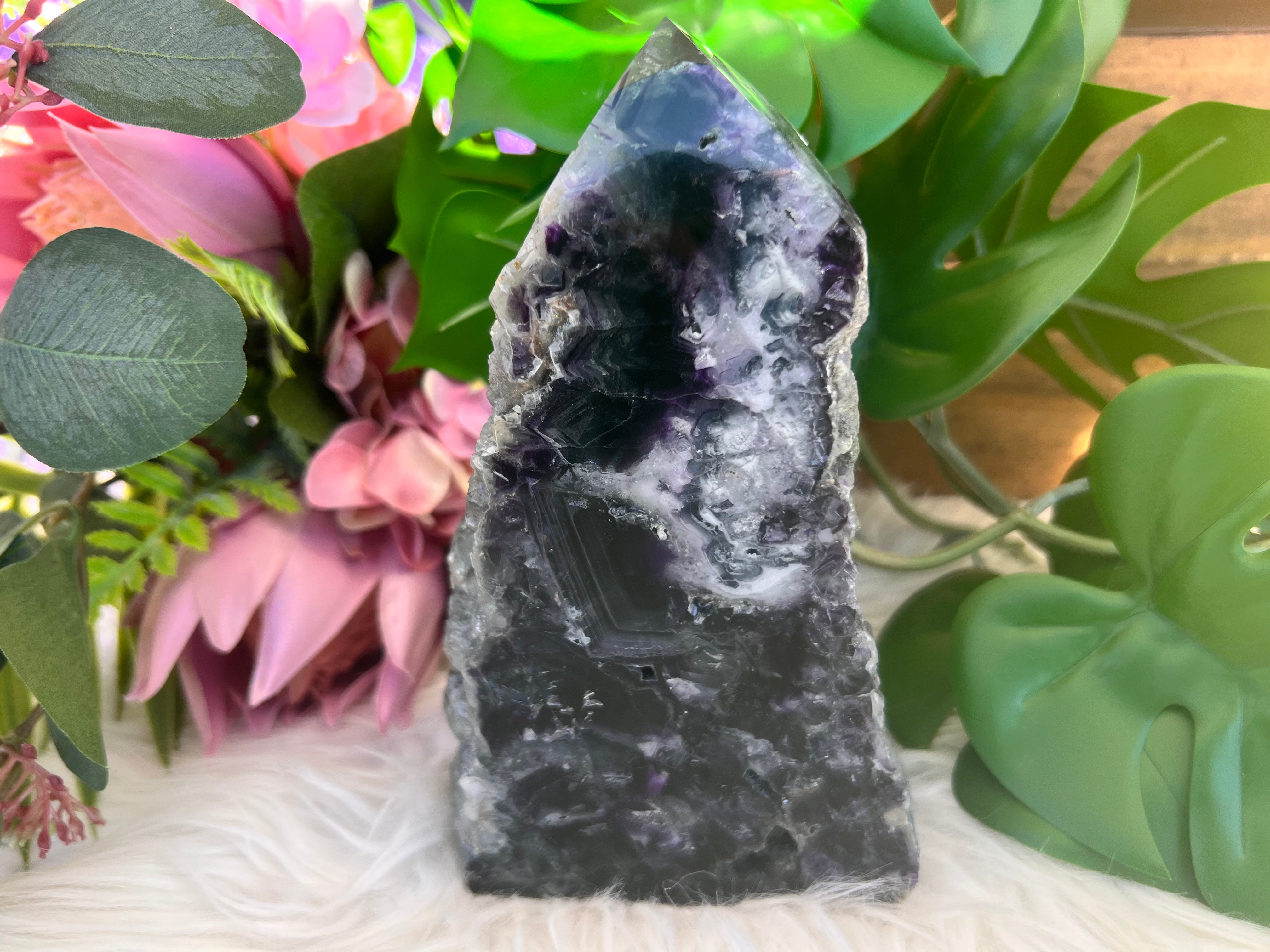 Purple Fluorite Semi Raw Tower - Muse Crystals & Mystical Gifts