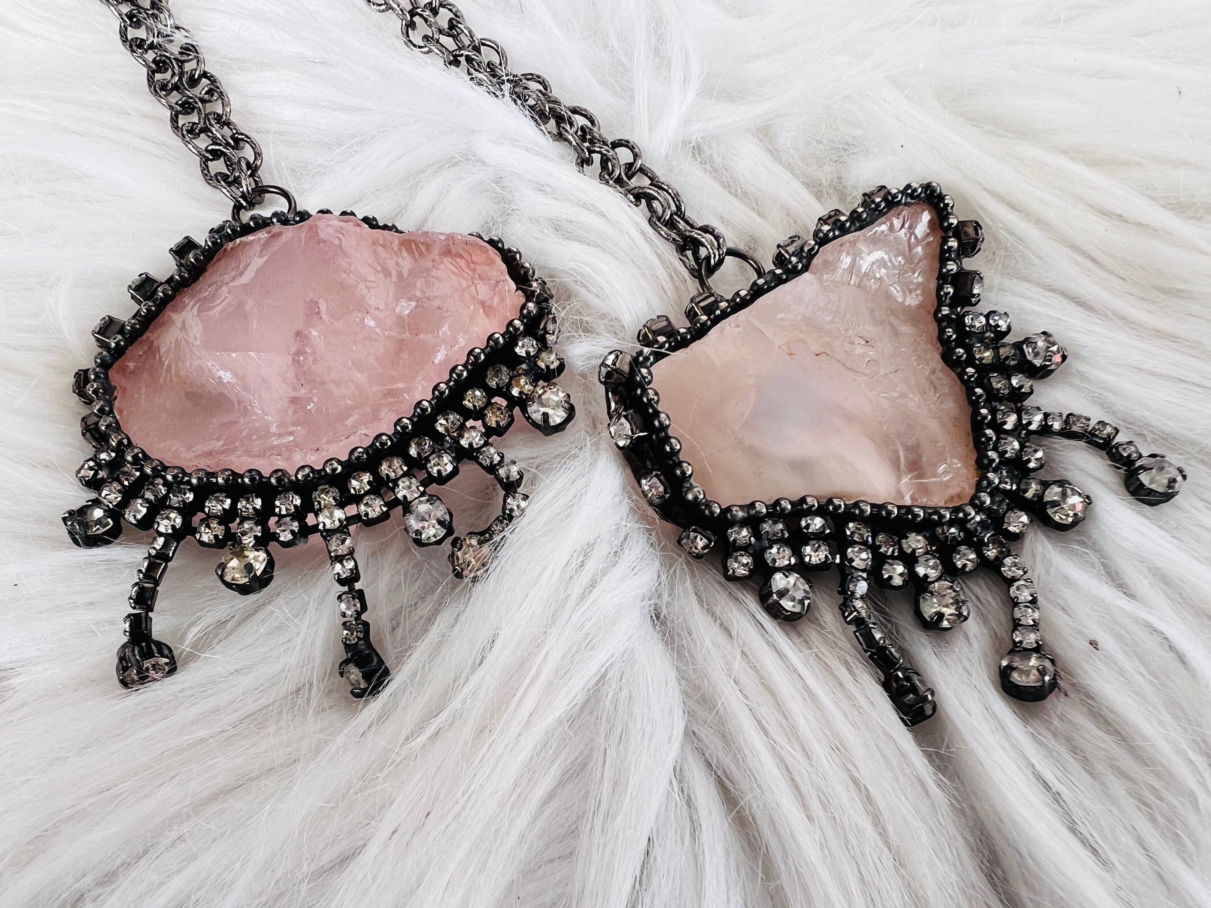 Raw Rose Quartz Necklace - Muse Crystals & Mystical Gifts