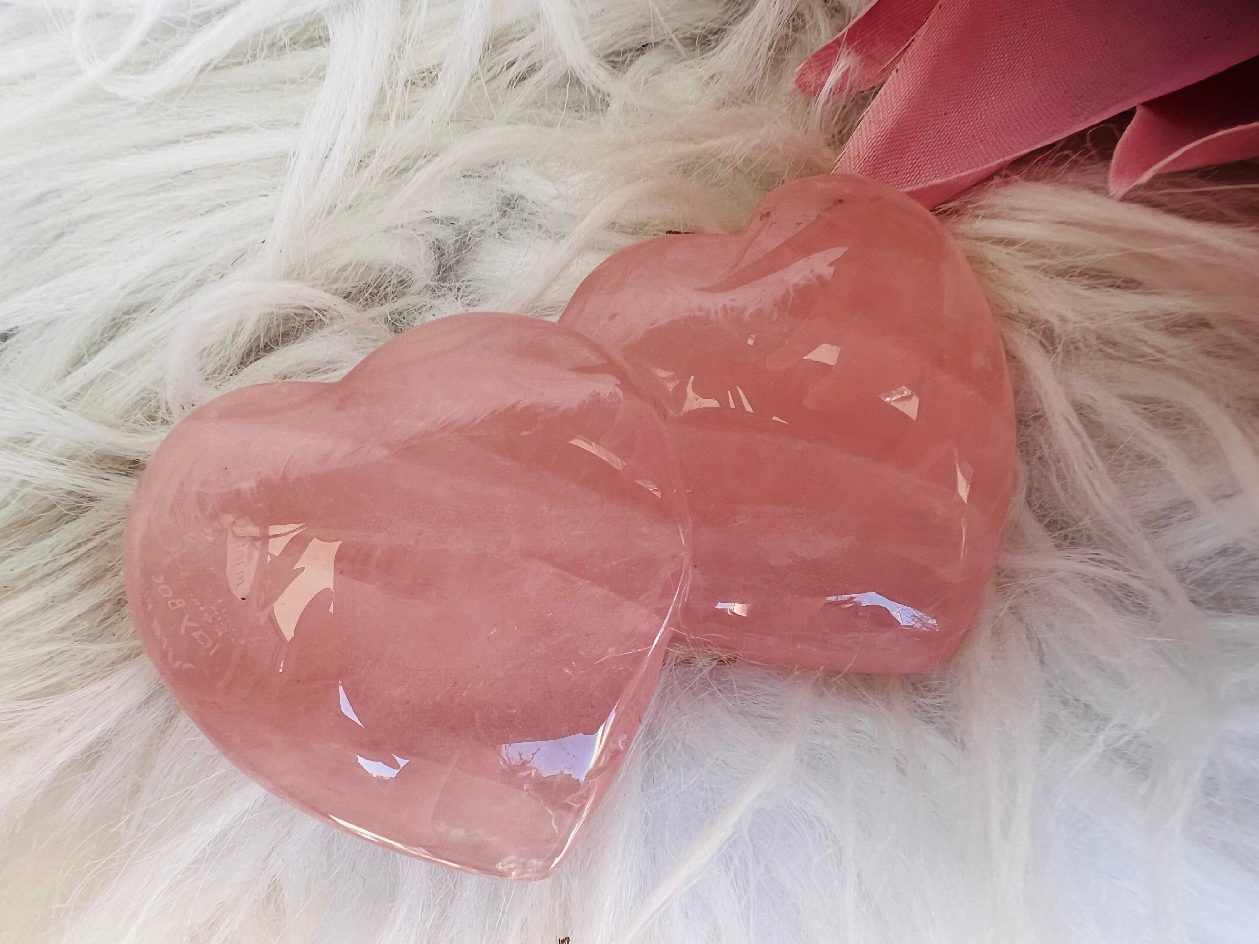 Rose Quartz Double Hearts - Muse Crystals & Mystical Gifts