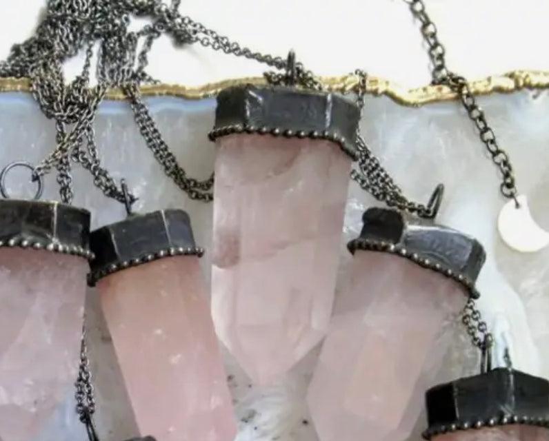 Rose Quartz Vintage Vibe Necklace - Muse Crystals & Mystical Gifts