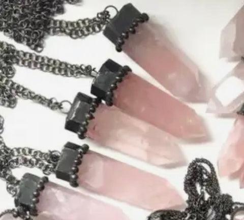 Rose Quartz Vintage Vibe Necklace - Muse Crystals & Mystical Gifts