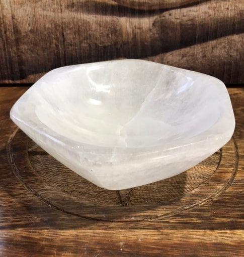 Selenite Charging & Cleansing Hexagon Large Bowl - Muse Crystals & Mystical Gifts