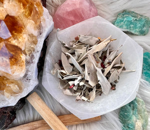 Selenite Charging & Cleansing Hexagon Medium Bowl - Muse Crystals & Mystical Gifts