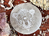 Selenite Cleansing & Charging Plate - Eye of Protection - Muse Crystals & Mystical Gifts