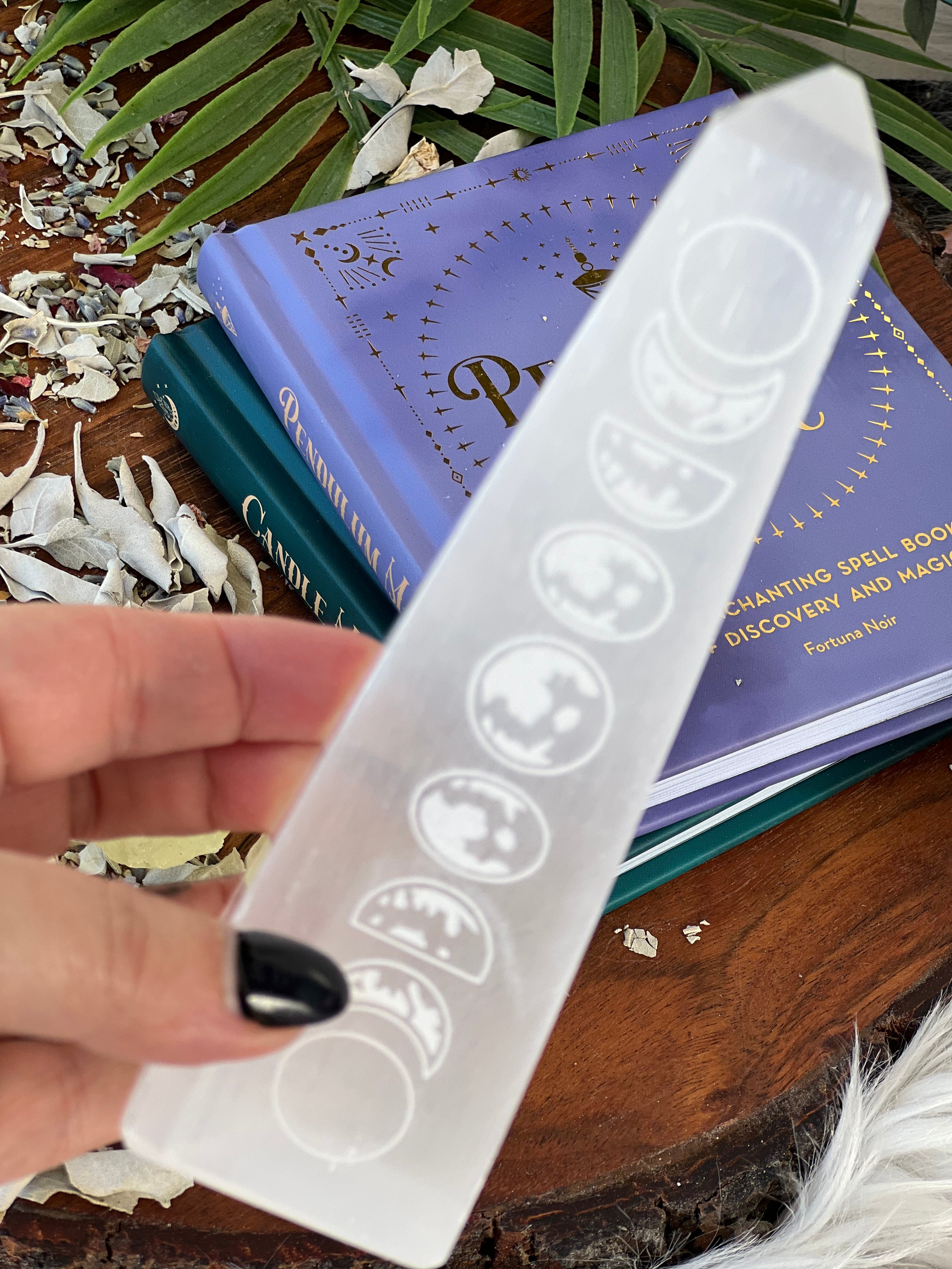 Selenite Moon Phase Obelisk - Muse Crystals & Mystical Gifts