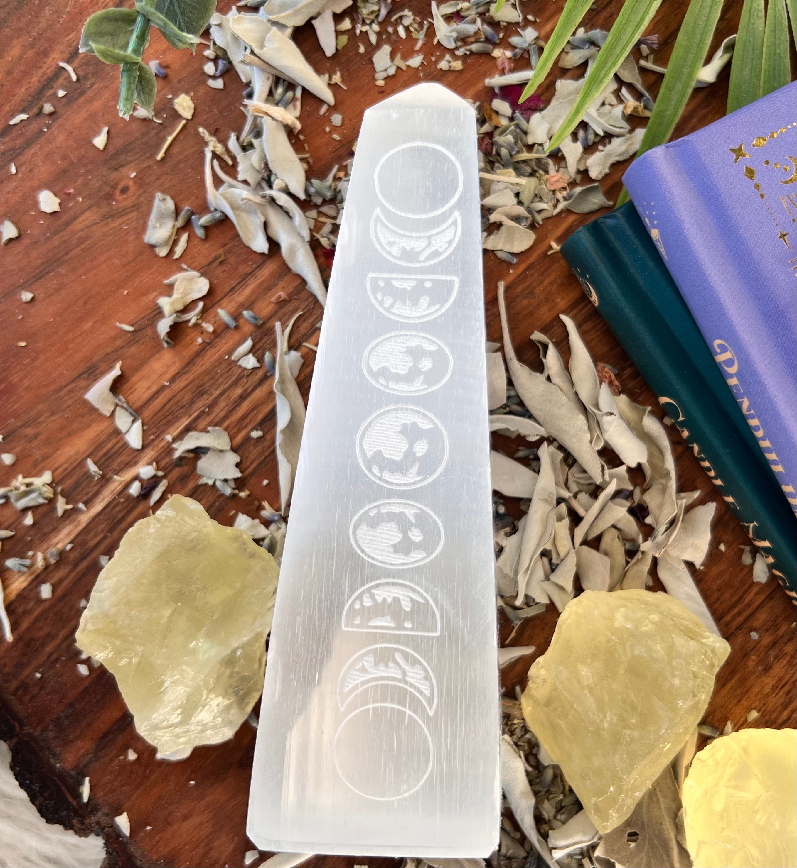 Selenite Moon Phase Obelisk - Muse Crystals & Mystical Gifts